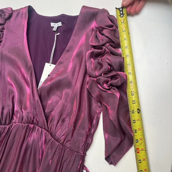 NWT BTFL-Life Magenta Satin Wrap Dress - Picture 4 of 5